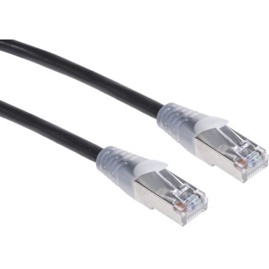 RS PRO, 3m Cat5e, Black RJ45 to Male RJ45 Male, F/UTPShielded, Teinated PVC Sheath