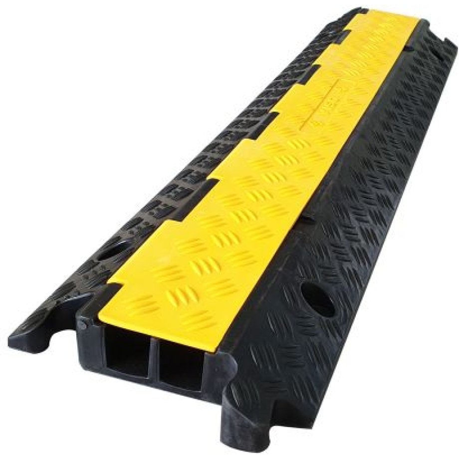 RS PRO 1000mm Black/Yellow Cable Cover in Rubber, Theoplastic, 38 x 35mm Inside dia.